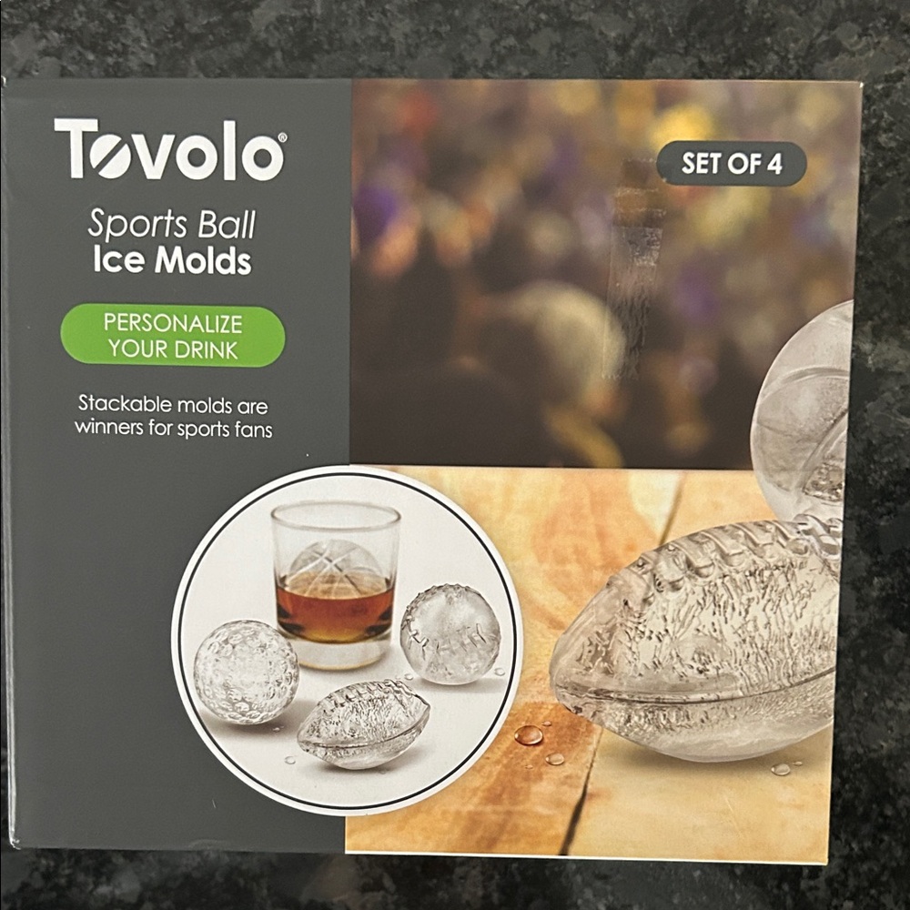 Tovolo Clear Sports Ball Ice Molds Set of 4 NIB… has not even been open